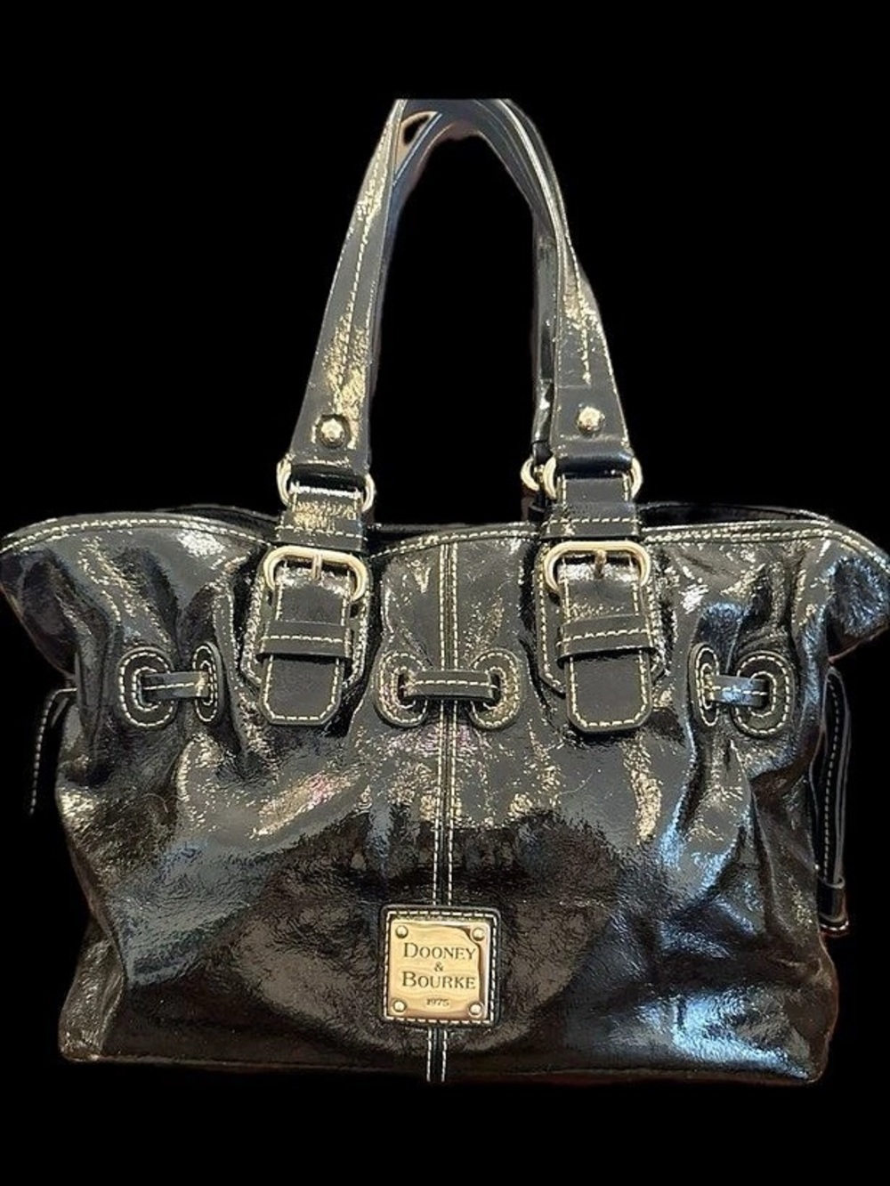 Coach Patent Leather Tote in Black